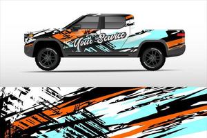 camion etichetta avvolgere disegno, grafico astratto grunge linea design per avventura e da corsa. vettore