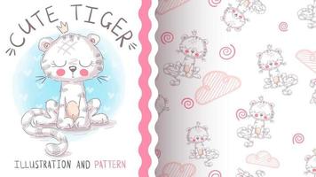 adorabile personaggio dei cartoni animati animale tigre vettore