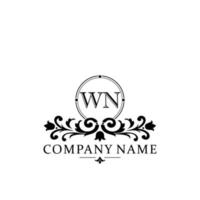 lettera wn floreale logo design. logo per donne bellezza salone massaggio cosmetico o terme marca vettore