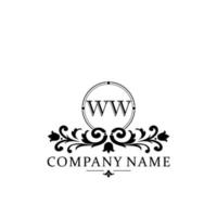 lettera ww floreale logo design. logo per donne bellezza salone massaggio cosmetico o terme marca vettore