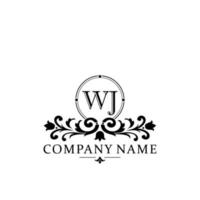 lettera wj floreale logo design. logo per donne bellezza salone massaggio cosmetico o terme marca vettore