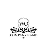 lettera wo floreale logo design. logo per donne bellezza salone massaggio cosmetico o terme marca vettore
