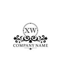 lettera xw floreale logo design. logo per donne bellezza salone massaggio cosmetico o terme marca vettore