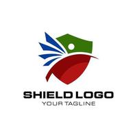 scudo logo design vettore modello