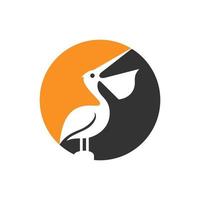 modello di vettore di disegno astratto di logo dell'uccello del pellicano
