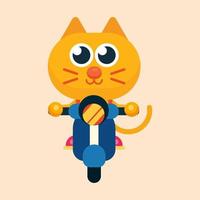 carino gatto maskot personaggio con piatto design illustratore vettore