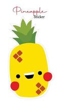 ananas, vettore illustrazione di tropicale ananas frutta nel cartone animato piatto stile.