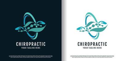 chiropratica logo design vettore con creativo unico concetto premio vettore