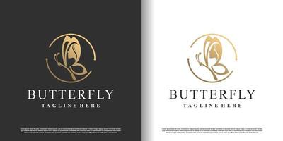 farfalla logo design vettore con creativo e unico stile concetto premio vettore