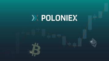 poloniex criptovaluta azione mercato nome con logo su astratto digitale sfondo. crypto azione scambio per notizia e media. vettore eps10.