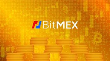 bitmex criptovaluta azione mercato nome con logo su astratto digitale sfondo. crypto azione scambio per notizia e media. vettore eps10.