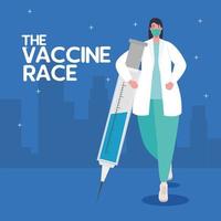 la corsa al vaccino contro il coronavirus vettore