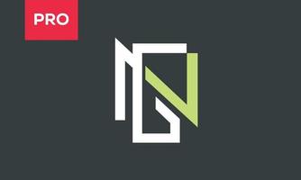 alfabeto lettere iniziali monogramma logo ng, gn, n e g vettore