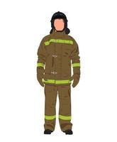 pompiere, vigile del fuoco personaggio nel uniforme, emergenza salvare illustrazione vettore