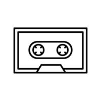 Vintage ▾ cassetta nastro schema vettore icona isolato su bianca sfondo. nostalgico vecchio cassetta nastro icona