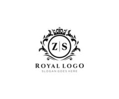 iniziale zs lettera lussuoso marca logo modello, per ristorante, regalità, boutique, bar, Hotel, araldico, gioielleria, moda e altro vettore illustrazione.