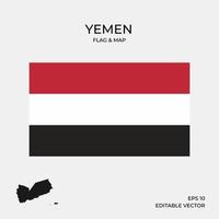 Mappa e bandiera dello Yemen vettore