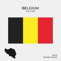 Mappa e bandiera del Belgio vettore