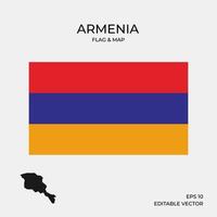 mappa e bandiera dell'Armenia vettore