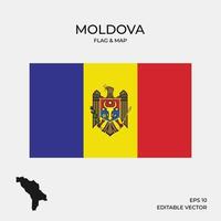 Mappa e bandiera della Moldavia vettore