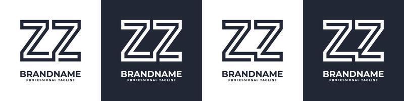 semplice zz monogramma logo, adatto per qualunque attività commerciale con zz o z iniziale. vettore