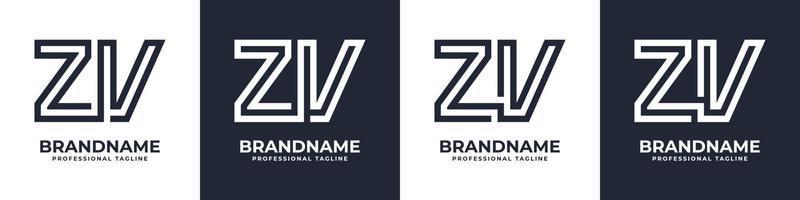 semplice zv monogramma logo, adatto per qualunque attività commerciale con zv o vz iniziale. vettore