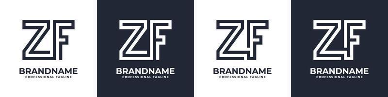 semplice zf monogramma logo, adatto per qualunque attività commerciale con zf o fz iniziale. vettore