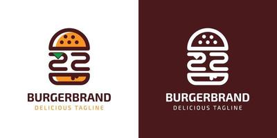 lettera zz hamburger logo, adatto per qualunque attività commerciale relazionato per hamburger con z o zz iniziali. vettore