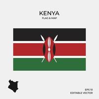 mappa e bandiera del kenya vettore