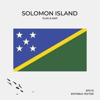 mappa e bandiera dell'isola di salomone vettore