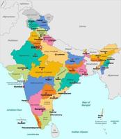 dettagliato India nazione carta geografica vettore
