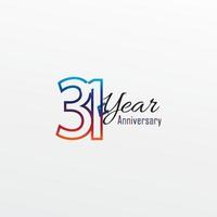 anni anniversario celebrazione blu colori comico design logotipo. logo dell'anniversario isolato su priorità bassa bianca vettore