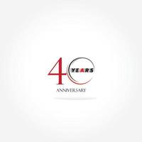 logotipo collegato anniversario anni con colore rosso isolato su sfondo bianco per evento celebrazione aziendale vettore