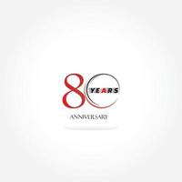 logotipo collegato anniversario anni con colore rosso isolato su sfondo bianco per evento celebrazione aziendale vettore