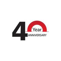 anno anniversario logo vettoriale modello design illustrazione bianco e rosso