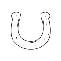 ferro di cavallo n mano disegnato scarabocchio stile. bene leccare simbolo. vettore illustrazione isolato su bianca sfondo.