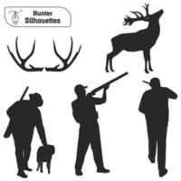 vettore collezione di cacciatore foresta animale silhouette