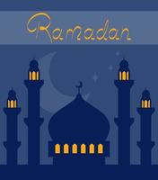 Ramadan congratulazione cartolina o bandiera per Islam celebrazione vettore illustrazione nel piatto stile