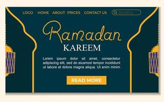 Ramadan kareem lusso atterraggio con lettering Arabo Islam celebrazione concetto vettore illustrazione