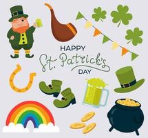 grande collezione di design elementi per irlandesi st patricks giorno vettore illustrazione nel piatto stile