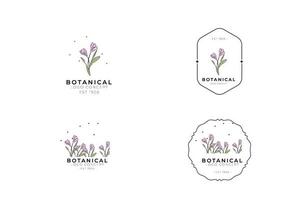 astratto minimal moderno femminile botanico floreale organico logo design vettore