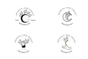 astratto minimal moderno femminile botanico floreale organico logo design vettore