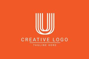 moderno creativo lettera u vettore logo design. minimalista piatto linea logo design modello. monogramma logo design.