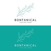 botanico logo, natura pianta disegno, fiore pianta icona vettore con linea modello