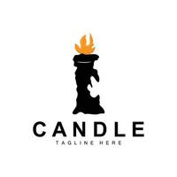 candela logo, fiamma illuminazione disegno, ardente lusso vettore, illustrazione modello icona vettore