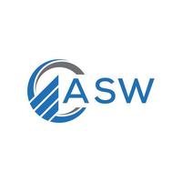 asw piatto contabilità logo design su bianca sfondo. asw creativo iniziali crescita grafico lettera logo concetto. asw attività commerciale finanza logo design. vettore