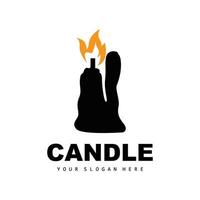 candela logo, elegante romantico candela leggero cena fiamma leggero disegno, tradizionale terme candela vettore