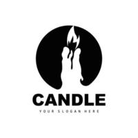 candela logo, elegante romantico candela leggero cena fiamma leggero disegno, tradizionale terme candela vettore