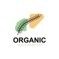 Grano riso logo, agricolo biologico impianti vettore, lusso design d'oro forno ingredienti vettore