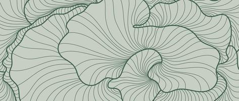 tropicale foglia linea arte sfondo vettore. astratto botanico floreale petalo linea arte modello design nel minimalista lineare contorno stile. design per tessuto, Stampa, coperchio, striscione, decorazione, sfondo. vettore